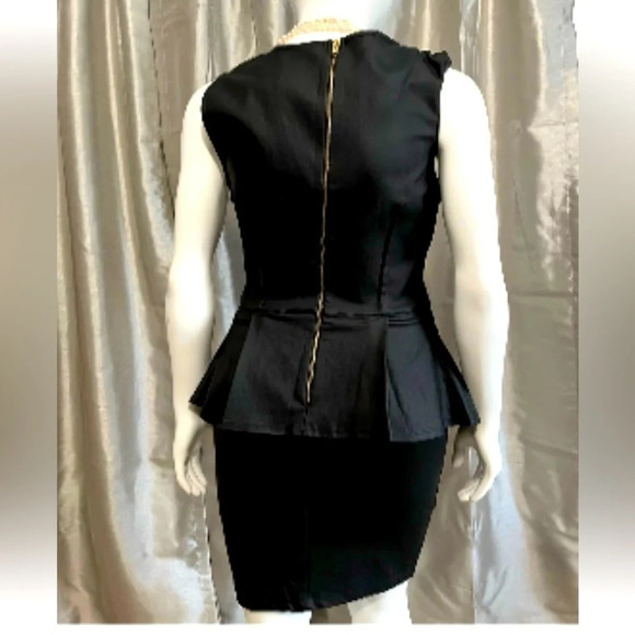 “Your Little Black Dress” Medium by Lovely Day. Pleated bust & Peplum w/V-neck - Picture 2 of 10